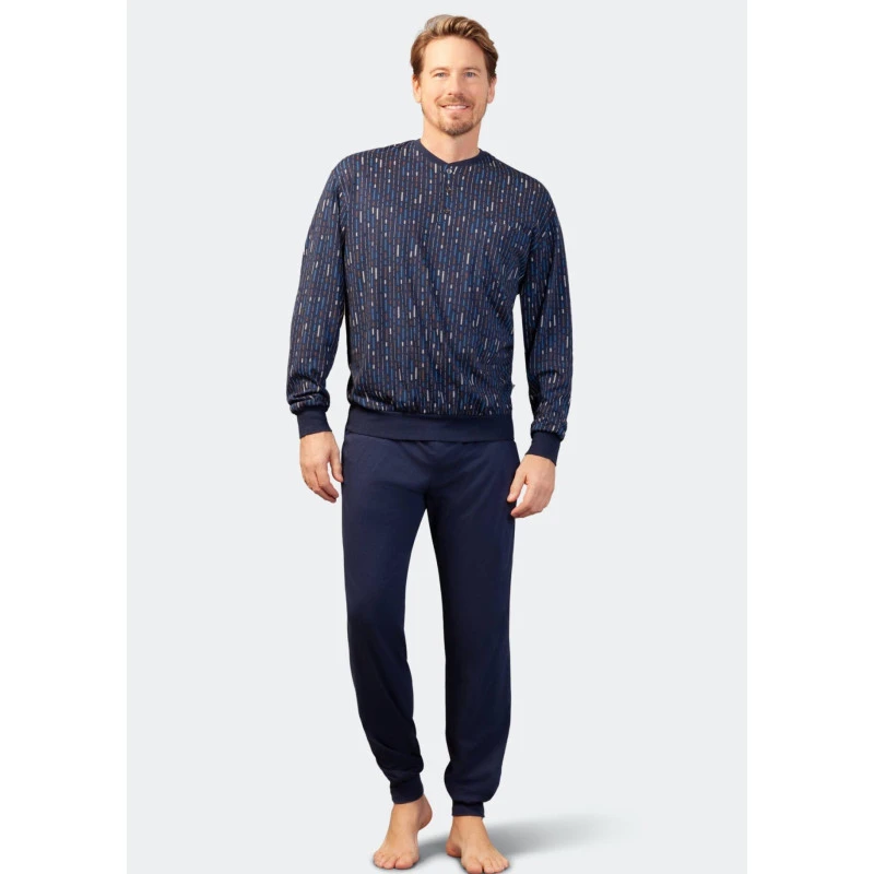 Hajo Tricot Pyjama |Tencel Cotton Donkerblauw | www.pietkoopmans.nl