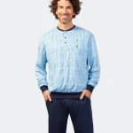 hajo-tricot-pyjama-tencel-cotton-lichtblauw| www.pietkoopmans.nl