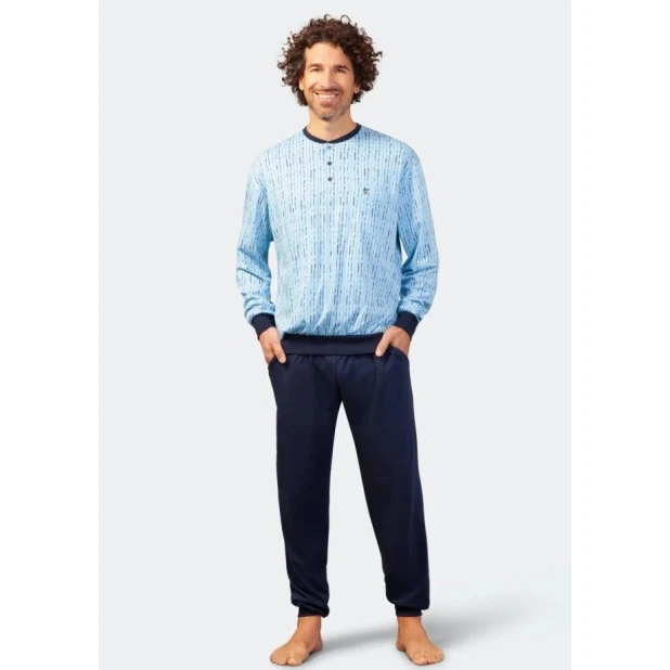 hajo-tricot-pyjama-tencel-cotton-lichtblauw| www.pietkoopmans.nl
