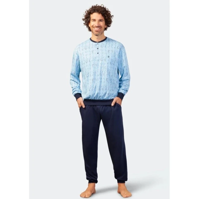 hajo-tricot-pyjama-tencel-cotton-lichtblauw| www.pietkoopmans.nl