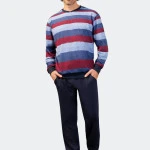 Hajo Pyjama Klima Komfort | Blauw Bordo| www.pietkoopmans.nl