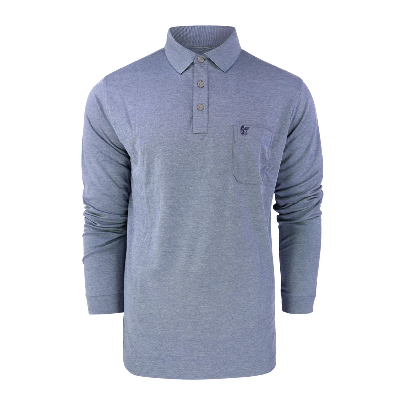 Hajo Polo Lange Mouw Soft | Indigo | www.pietkoopmans.nl