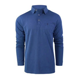 Hajo Polo Lange Mouwen | Blauw Print
