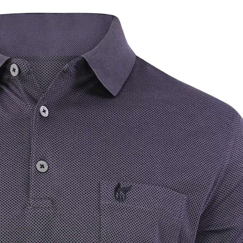 Hajo Polo Lange Mouwen | Antraciet Print | www.pietkoopmans.nl