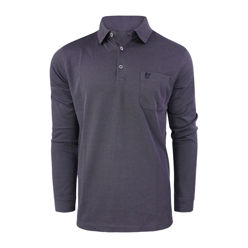 Hajo Polo Lange Mouwen | Antraciet Print | www.pietkoopmans.nl