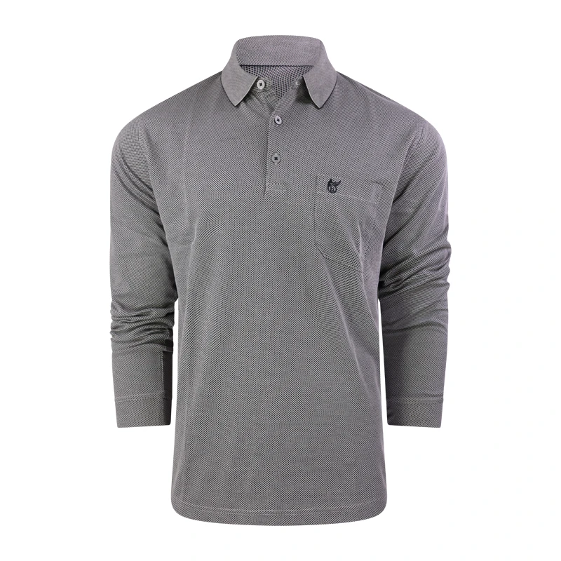Hajo Polo Lange Mouwen | Taupe Print | www.pietkoopmans.nl
