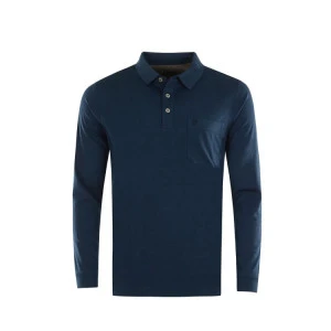 Hajo Polo Lange Mouw Soft | Navy Streep