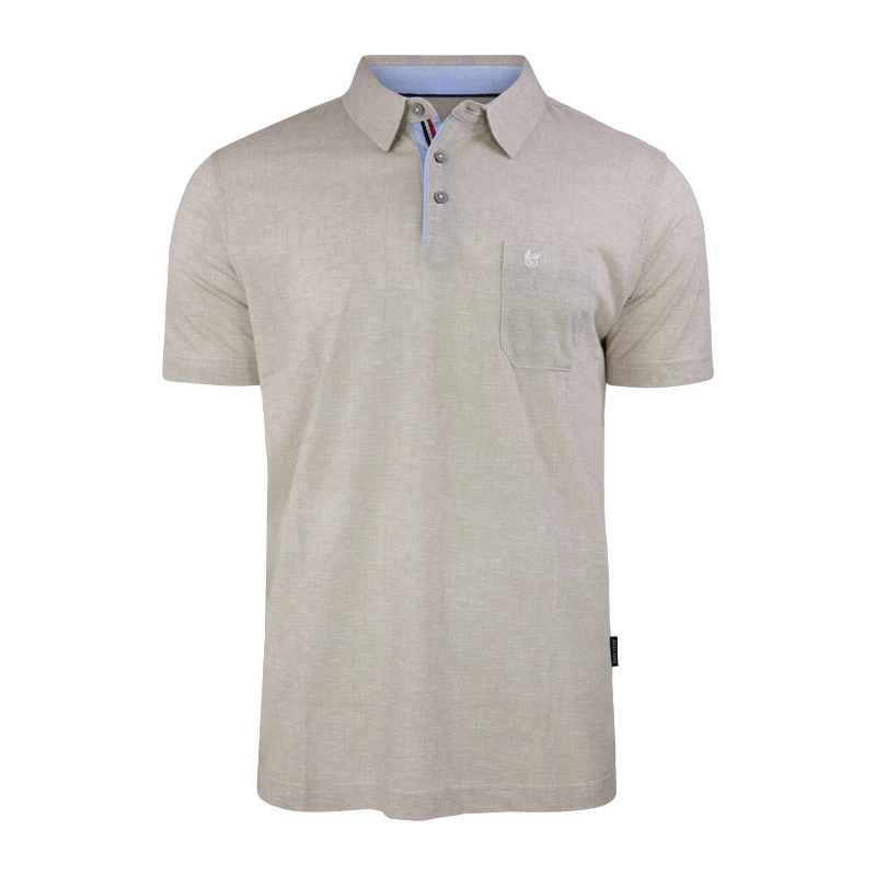 Hajo Polo Korte Mouw Stay Fresh | Beige | www.pietkoopmans.nl