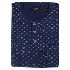 Hajo Nachthemd Korte Mouw | Groen Beige Print