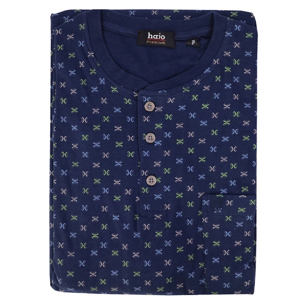 Hajo Nachthemd Korte Mouw | Groen Beige Print | www.pietkoopmans.nl