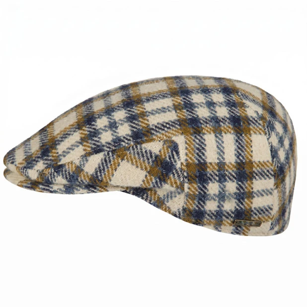 Hatland Acto Flatcap | Blauw Oker Geruit | www.pietkoopmans.nl