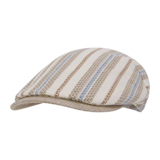 Hatland Camil Flatcap | Camel Gestreept | www.pietkoopmans.nl