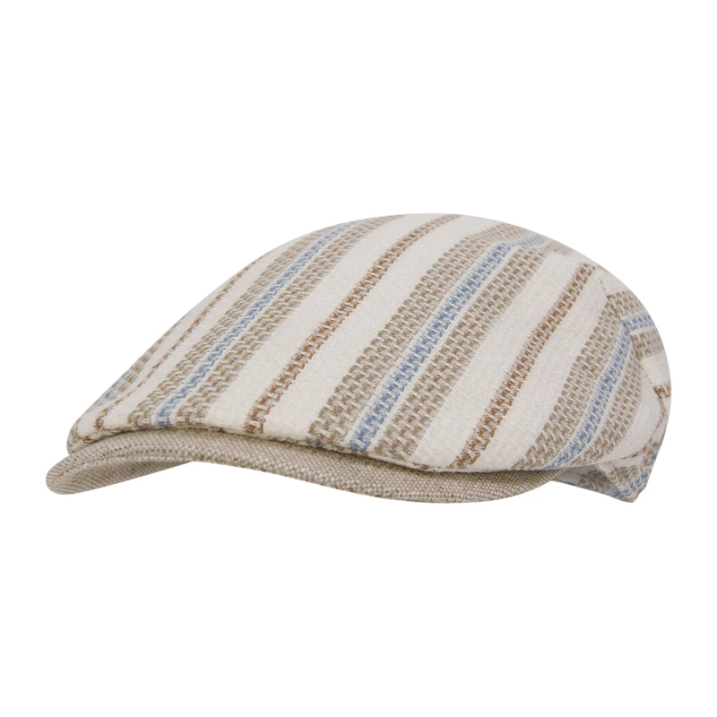 Hatland Camil Flatcap | Camel Gestreept | www.pietkoopmans.nl