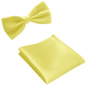 Vlinderstrik Met Pochette | Lichtgeel