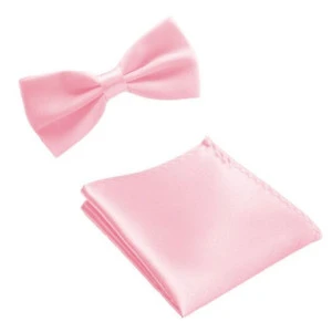 Vlinderstrik Met Pochette | Lichtroze