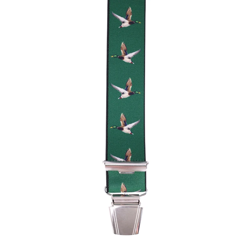 Bretels 4 Sterke Clips | Groen Met Eenden | www.pietkoopmans.nl