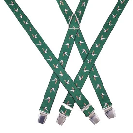 Bretels 4 Sterke Clips | Groen Met Eenden