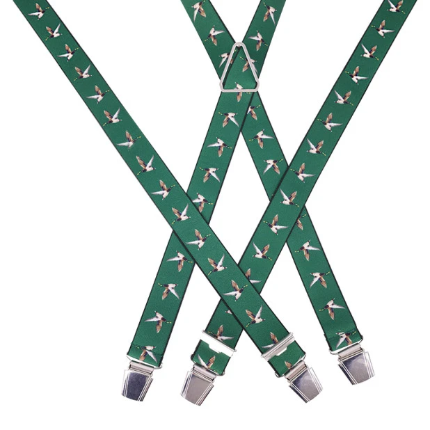 Bretels 4 Sterke Clips | Groen Met Eenden | www.pietkoopmans.nl