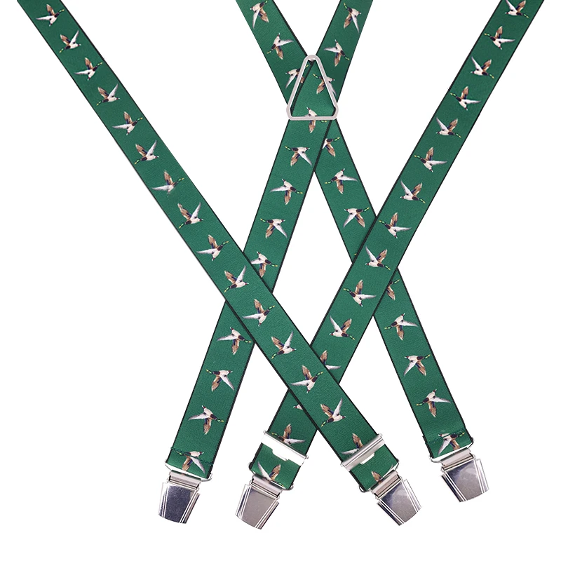 Bretels 4 Sterke Clips | Groen Met Eenden | www.pietkoopmans.nl