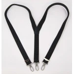 Sterke Bretel Karabijnhaak | Zwart Wit Gestipt | www.pietkoopmans.nl