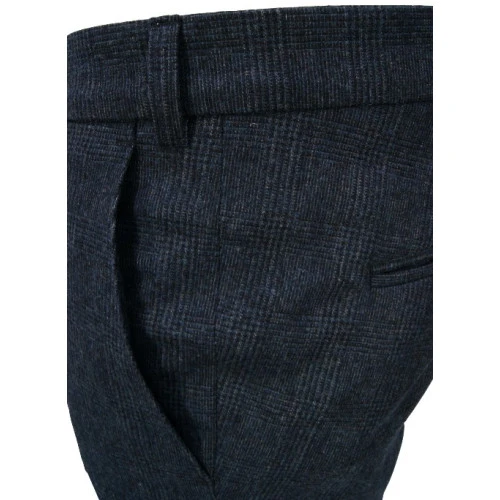 M.E.N.S. Pantalon Wol | Blauw Geruite Broek