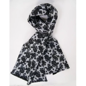 Foulard Shawl | Lichtgrijs Zwart Print