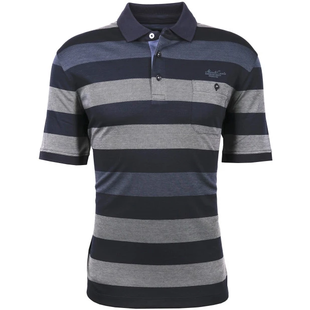 Monte Carlo Polo Korte Mouwen | Blauw Tinten | www.pietkoopmans.nl