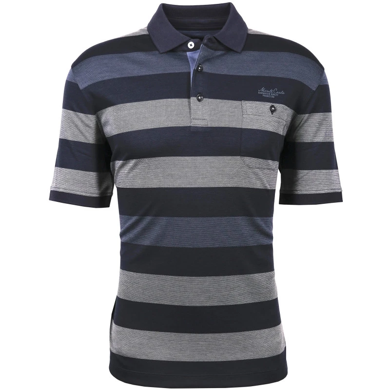 Monte Carlo Polo Korte Mouwen | Blauw Tinten | www.pietkoopmans.nl
