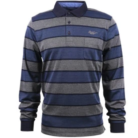 Monte Carlo Polo Lange Mouw | Blauw Gestreept