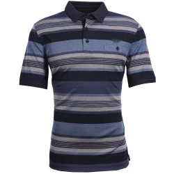 Monte Carlo Polo Korte Mouwen | Gestreept Blauw