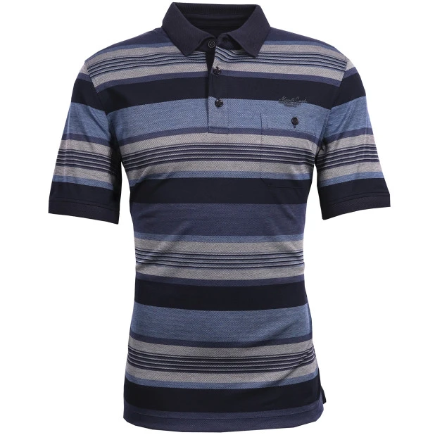 Monte Carlo Polo Korte Mouwen | Gestreept Blauw | www.pietkoopmans.nl