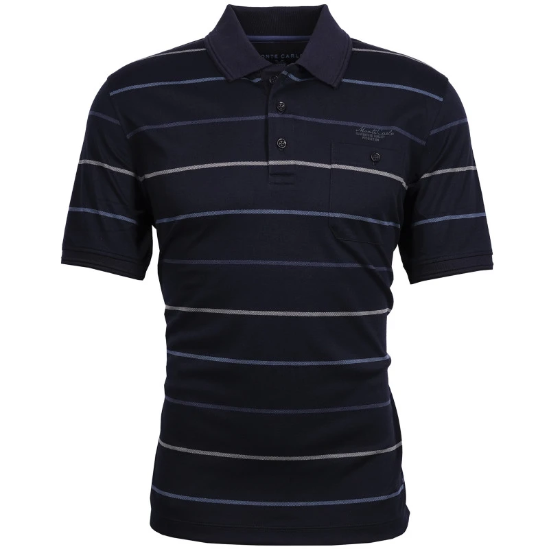 Monte Carlo Polo Korte Mouwen | Gestreept Marine | www.pietkoopmans.nl