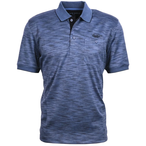 Monte Carlo Polo Korte Mouwen | Gestreept Indigo | www.pietkoopmans.nl