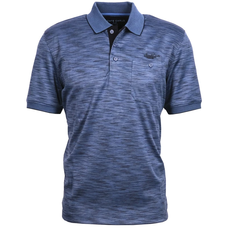 Monte Carlo Polo Korte Mouwen | Gestreept Indigo | www.pietkoopmans.nl
