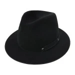 Panizza Fedora Felt Hoed | Amiata Zwart | www.pietkoopmans.nl