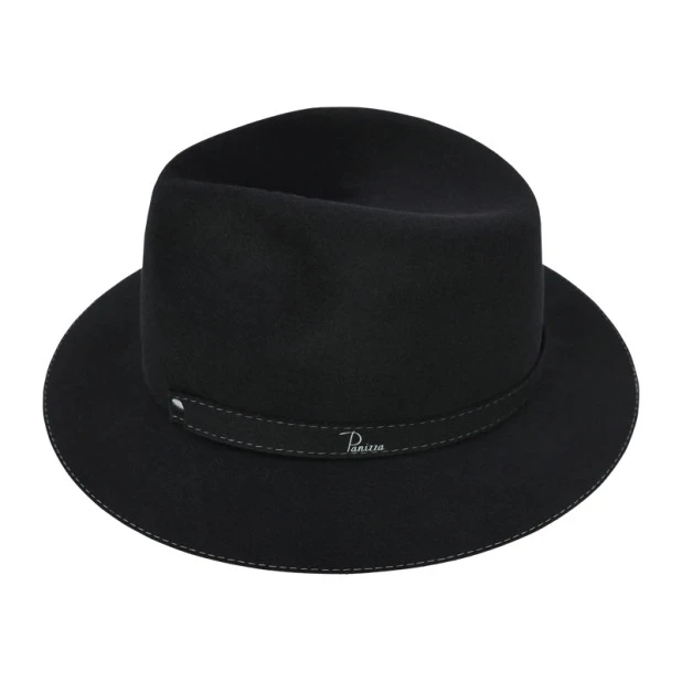 Panizza Fedora Felt Hoed | Amiata Zwart | www.pietkoopmans.nl