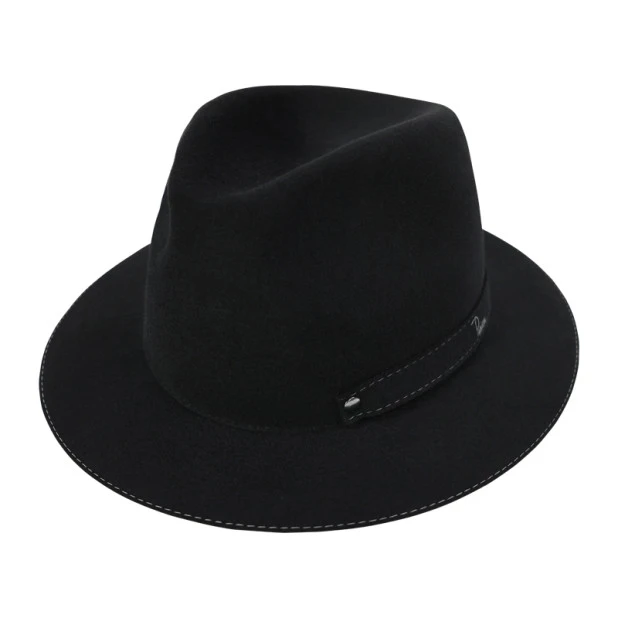 Panizza Fedora Felt Hoed | Amiata Zwart | www.pietkoopmans.nl