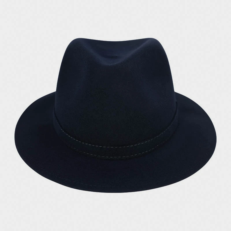 Panizza Luxe Fedora Wolvilt Hoed | Donkerblauw | www.pietkoopmans.nl