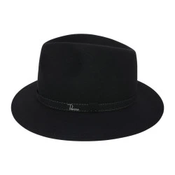 Panizza Luxe Fedora Wolvilt Hoed | Noir