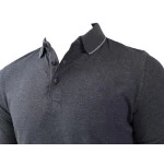 Pierre Cardin Polo Lange Mouwen | Grijs | www.pietkoopmans.nl