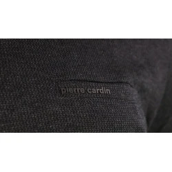 Pierre Cardin Polo Lange Mouwen | Antraciet Zwart Print