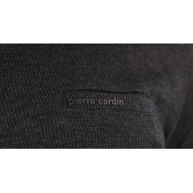 Pierre Cardin Polo Lange Mouwen | Antraciet Zwart Print