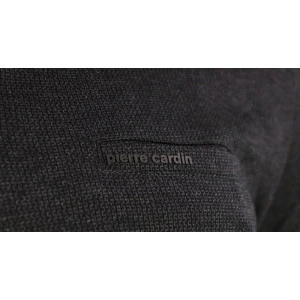 Pierre Cardin Polo Lange Mouwen | Antraciet Zwart Print