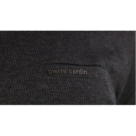 Pierre Cardin Polo Lange Mouwen | Antraciet Zwart Print | www.pietkoopmans.nl