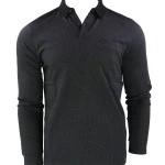 Pierre Cardin Polo Lange Mouwen | Antraciet Zwart Print | www.pietkoopmans.nl