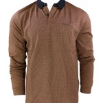 Pierre Cardin Polo Lange Mouwen | Camel Marine Print | www.pietkoopmans.nl