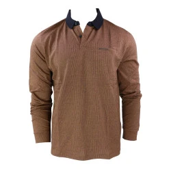 Pierre Cardin Polo Lange Mouwen | Camel Marine Print