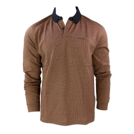 Pierre Cardin Polo Lange Mouwen | Camel Marine Print