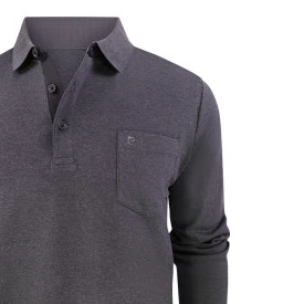 Pierre Cardin Polo Lange Mouwen | Effen Grijs