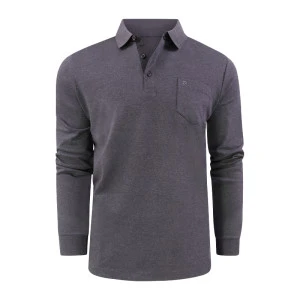 Pierre Cardin Polo Lange Mouwen | Effen Grijs